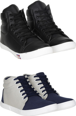 

Knot n Lace Sneakers For Men(Black, Navy, Black::navygrey