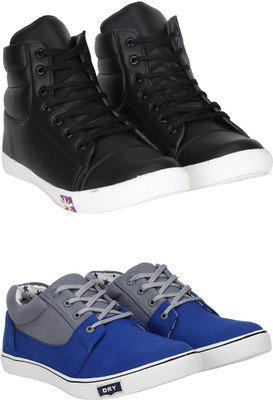 

Knot n Lace Sneakers For Men(Black, Blue, Black::bluegrey