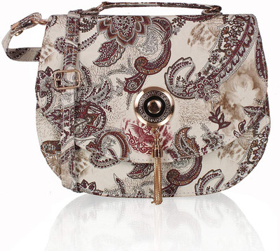 

Ratan's Girls Evening/Party Beige PU Sling Bag