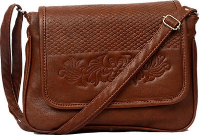 

RISH Women Casual Brown PU Sling Bag