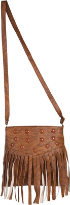 

Sharda Store Women Casual Brown PU Sling Bag
