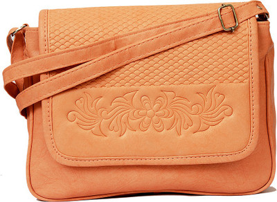 

RISH Women Casual Orange PU Sling Bag