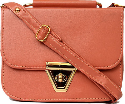 

RISH Women Evening/Party, Casual Pink PU Sling Bag