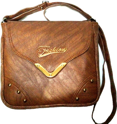 

Shops' Valley Girls Casual Brown PU Sling Bag