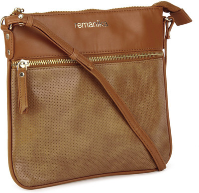 

Remanika Women Casual Tan PU Sling Bag