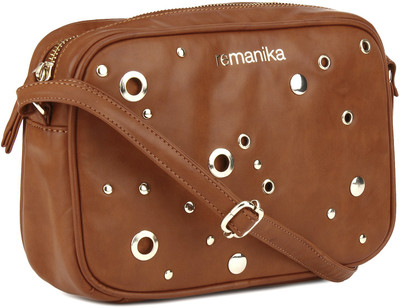 

Remanika Women Casual Brown PU Sling Bag