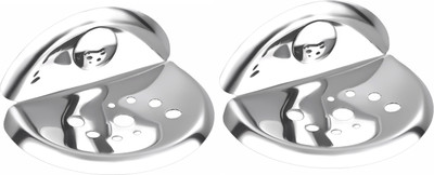 

Easyhome Furnish Set of 2 pieces Stainless Steel soap Dish - Centro Series(Steel)