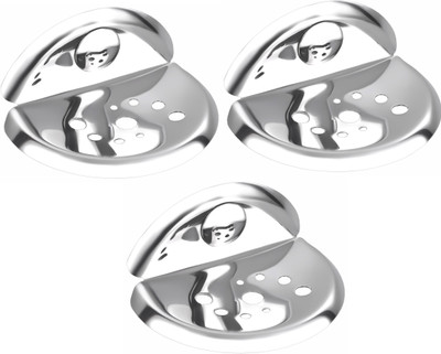 

Easyhome Furnish Set of 3 Pieces Stainless Steel soap Dish - Centro Series(Steel)