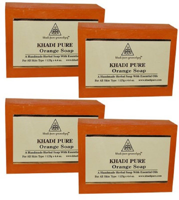 

Khadi Pure Gramodyog KHADI PURE HERBAL ORANGE SOAP - 125G (SET OF 4)(125 g, Pack of 4)