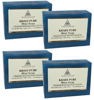 

KHADI PURE GRAMODYOG KHADI PURE HERBAL MINT SOAP - 125G (SET OF 4)(125 g, Pack of 4)
