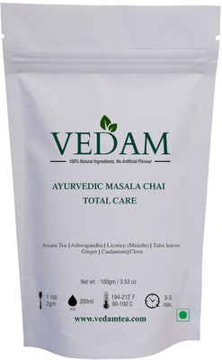 

Vedam Tea Vedam Herbs, Spices, Ginger, Cloves, Tulsi Masala Tea(100 g, Pouch)