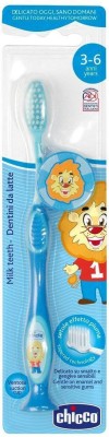 Chicco Toothbrush for milk teeth. Suitable for children aged 3 to 6 years with a cute little animal. Ultra Soft Toothbrush