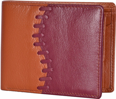 

Bizarre Kraftz Men Tan Genuine Leather Wallet(7 Card Slots), Tan-maroon