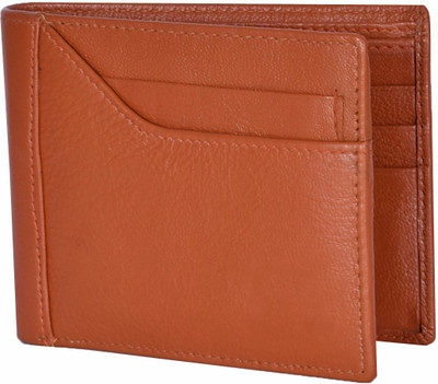 

Shockyfi Men Tan Genuine Leather Wallet(8 Card Slots)