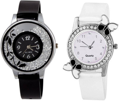 

Rage Enterprise New Super Combo Black & White Stylish Diamond Dial Fancy Look Boys & Girls Watch - For Men & Women