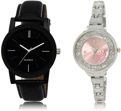 

SVM AS05-226 Black-Silver Stylish Professional Round Dial Combo Watch - For Boys & Girls