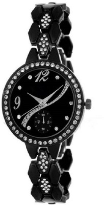

TRUE KART ALK 21223 Black crystal studded chronograph bracelet strap beautiful With 1 year Warranty Watch - For Women
