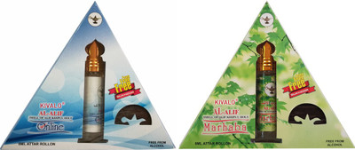 

Kivalo Ⓡ Pure Original Alif Online & Marhab Roll On Attar Combo Pack of 2 x 8 ml with Free 2 x 10 g Bukhoor Coin Floral Attar(Musk)
