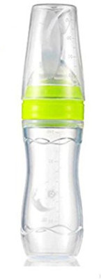 

Guru Kripa Baby Products ™ Presents Baby Squeezy Food Grade Silicone Spoon Bottle Feeder for Baby Feeding (Green, 120ml) - 120 ml(Green)