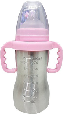 

Guru Kripa Baby Products ™ Presents Thermal Insulation Baby Feeding Bottle In Stainless Steel (Pink) - 290 ml(Pink)