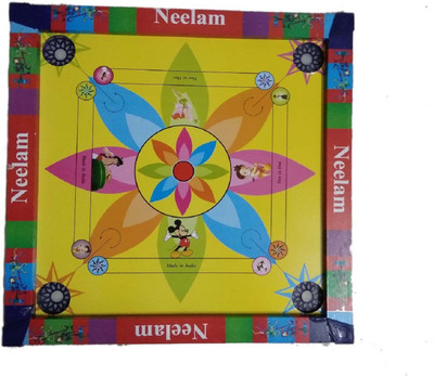 

MJ Quality 18 x18 inches carrom board 2 in 1 [ free caram powder ] for kids Board Game