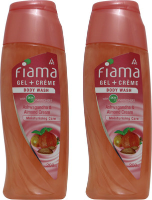 

FIAMA Ashwagandha Almond Cream (200ml) Shower Gel(400 ml, Pack of 2)
