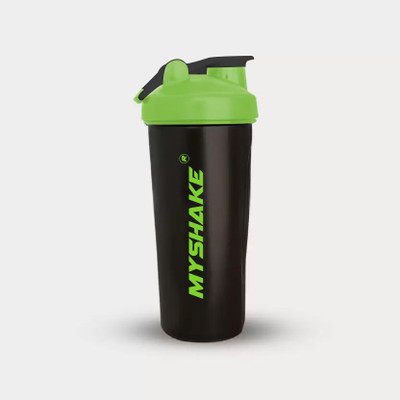 

Myshake Protein Shaker Bottle For Gym With Silicon Clip 600 ml Shaker(Pack of 1, Black)