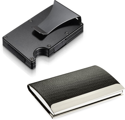 

OKASTA Combo of 1 Silver Metal ATM With Money Clip Limited Edition & 1 Elegant Unique ATM / ID / DEBIT / CREDIT / VISITNG 15 Card Holder(Set of 2, Multicolor)