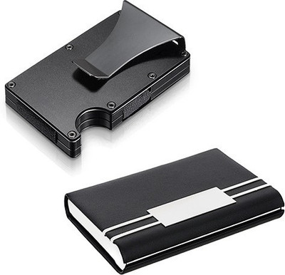 

OKASTA Combo of 1 Silver Metal ATM With Money Clip Limited Edition & 1 Attractive Elegant ATM / ID / DEBIT / CREDIT / VISITNG 15 Card Holder(Set of 2, Multicolor)