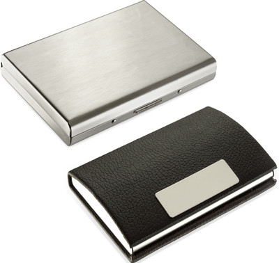 Flipkart SmartBuy Combo of 1 Silver Plain ATM Special Edition & 1 Official Modern ATM / ID / DEBIT / CREDIT / VISITNG 10 Card Holder(Set of 2, Multicolor)