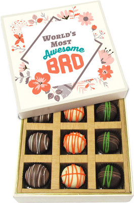 

Chocholik Rakshabandhan Gift Box - Worls's Most Awesome Bro - Dark, Milk, White Chocolate Truffles - 9pc Truffles(135 g)
