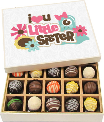 

Chocholik Rakshabandhan Gift Box - I Love You Little Sister - Dark, Milk, White Chocolate Truffles - 20pc Truffles(300 g)