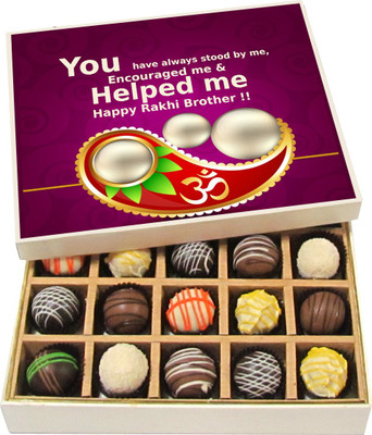 

Chocholik Rakhi Gift Box - You Have Always Stood By Me - Dark, Milk, White Chocolate Truffles - 20pc Truffles(300 g)