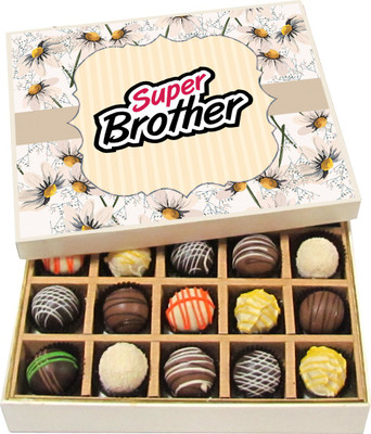 

Chocholik Rakshabandhan Gift Box - Super Brother - Dark, Milk, White Chocolate Truffles - 20pc Truffles(300 g)