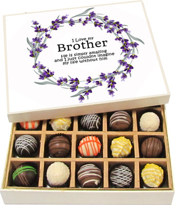 

Chocholik Rakshabandhan Gift Box - I Love My Brother - Dark, Milk, White Chocolate Truffles - 20pc Truffles(300 g)