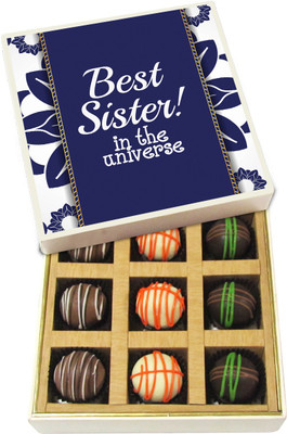 

Chocholik Rakshabandhan Gift Box - Best Sister in the Universe - Dark, Milk, White Chocolate Truffles - 9pc Truffles(135 g)