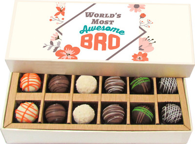

Chocholik Rakshabandhan Gift Box - Worls's Most Awesome Bro - Dark, Milk, White Chocolate Truffles - 12pc Truffles(180 g)