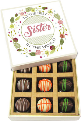 

Chocholik Rakhi Gift Box - Best Sister - Dark, Milk, White Chocolate Truffles - 9pc Truffles(135 g)