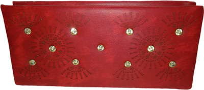 

Rapidcostore Women Evening/Party Red Artificial Leather Wallet(4 Card Slots)