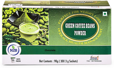

N2B Natural & Unroasted Green Coffee Beans Powder Sachets Box COCOLATE Flavour Unroasted & Ground Coffee 3gX30 sachets Instant Coffee(90 g, Chocolate Flavoured)