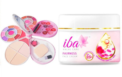 

iba halal care TOTAL MAKE WITH COLOR SERIES MAKE KIT 26 EYE SHADOW,2 BLUSHER,4 POWDER CAKE,8 LIP COLOUR PACK WITH FAIRNESS FACE CREAM PACK(Set of 2)