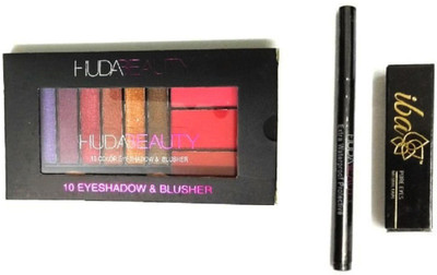

iba halal care EYE MAKE UP PACK - 10 COLOR EYE SHADOW & BLUSHER AND LONG LASTING LIQUID EYE LINER PACK AND PURE KAJAL PACK(Set of 3)