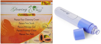 

Glowing Buzz Combo of papaya facial kit and Facial Pore Cleaner Cleanser Blackheads Acne Remover(Set of 2)