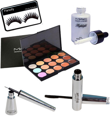 

Fancify Eyelashes&Brooke Candy Liner&Mascara&Mac Highlight&Mac 15 Shade Palette(Set of 5)
