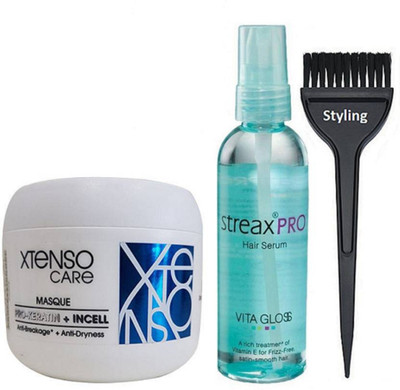 

Styling Hair Brush With Streax pro hair serum With Xtenso care masque(Set of 3)