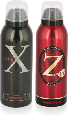 

JBJ Drax (Black) + Zero (Red) Combo Body Spray - For Men(300 ml, Pack of 2)