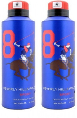 

polo club deo no 8-8 Deodorant Spray - For Men(350 ml, Pack of 2)