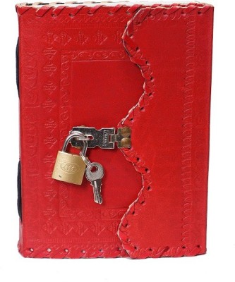 Pranjals House leather A5 Notebook unruling 100 Pages(Red)