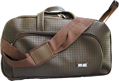 

Muccasacra Brown Stylish Durable and Spacious Checkered Chocolatty Trolley Duffel Bag Length 23 Inches Duffel Strolley Bag(Brown)