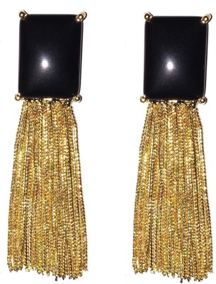 BLINGG Square Fringes Danglers Metal Tassel Earring